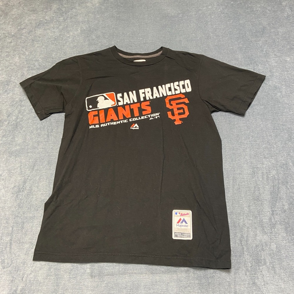 Majestic MLB San Francisco Giants Baseball T Shirt Mens Medium Black Graphic